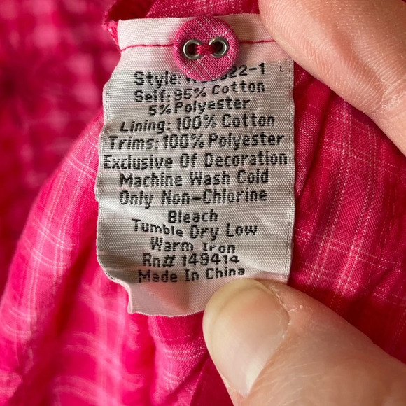 Johnny Was Devere Breezy Dress In Pink Plaid Embroidered Size Medium - Picture 10 of 11